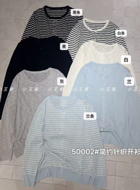 胖mm慵懒休闲风简约圆领针织开衫