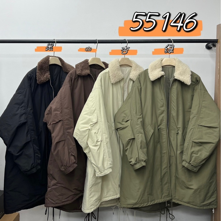 胖mm慵懒松弛风抽绳收腰棉服外套