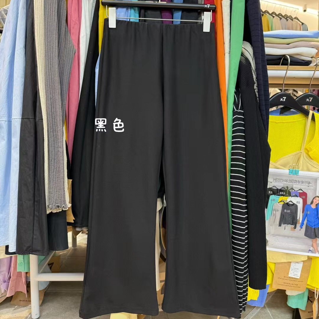 胖mm显瘦薄款直筒阔腿喇叭长裤
