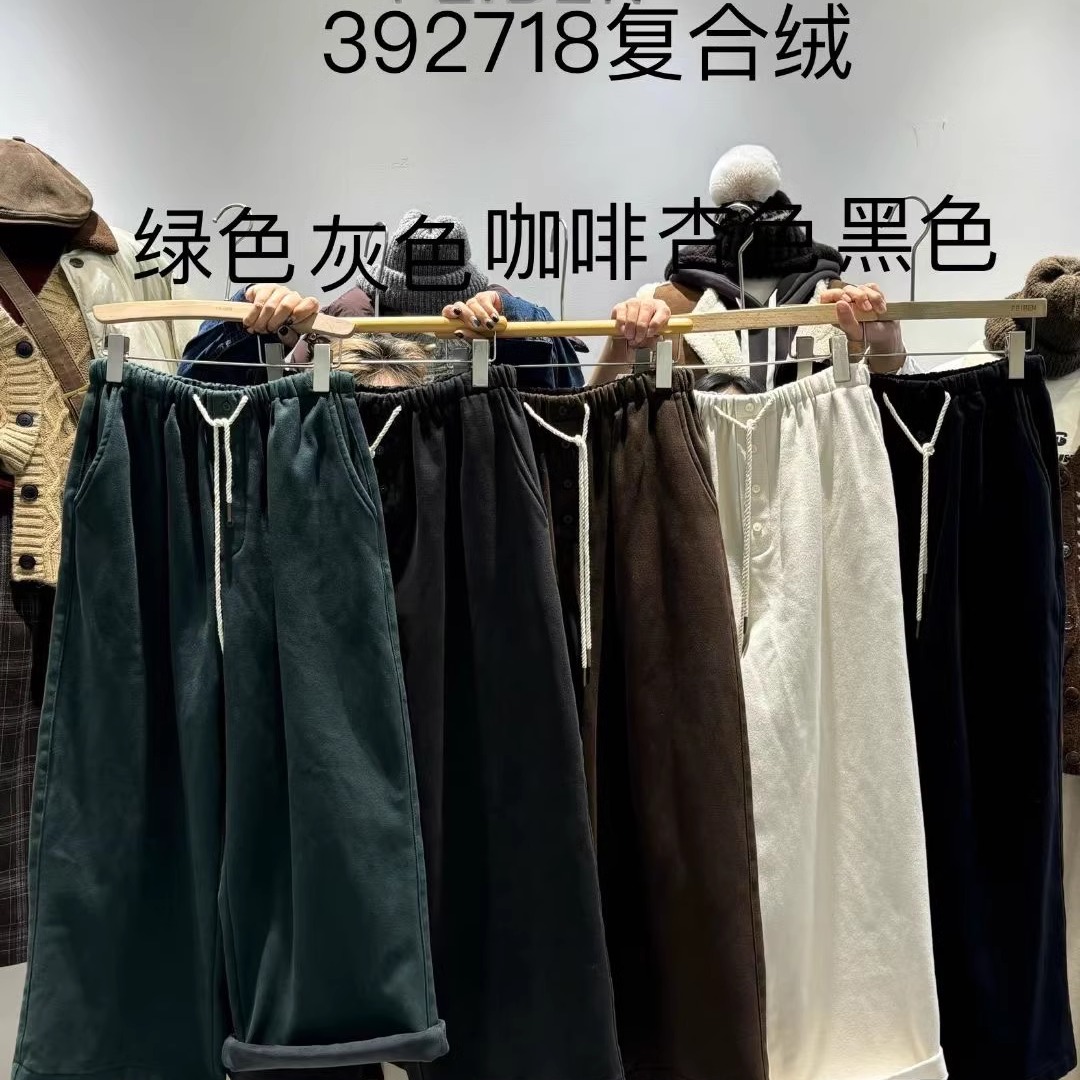 非本392718冬大码加厚绒直筒长裤