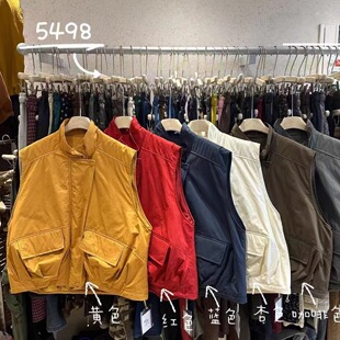 棉服马甲 胖mm慵懒休闲风立领设计感工装 WE女5498秋冬韩版 宽松大码