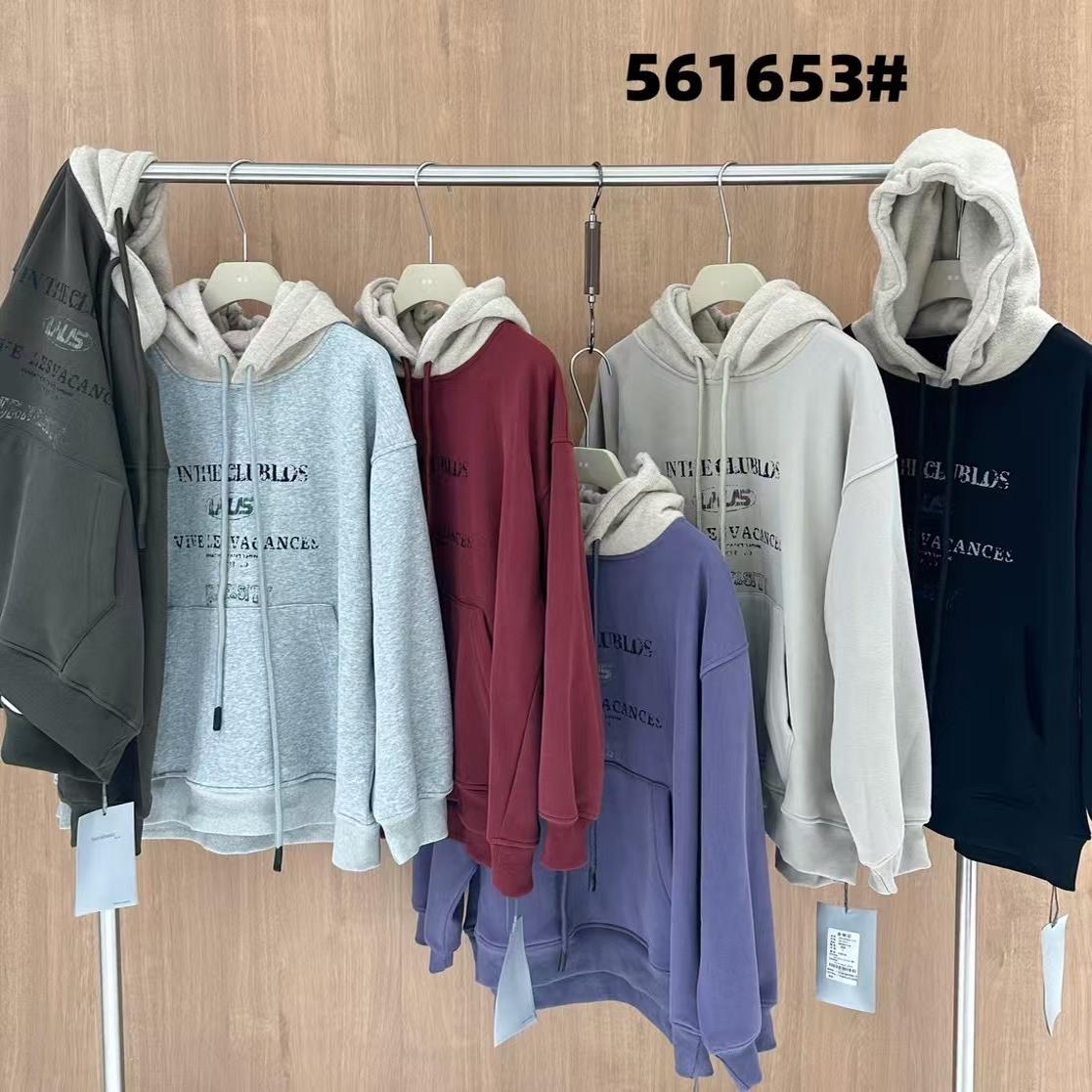 胖mm休闲慵懒风加绒字母连帽卫衣