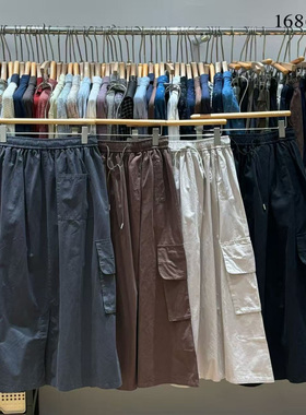 非本女装168652秋韩版宽松大码胖mm慵懒松弛风高腰抽绳工装半身裙