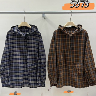 韩版 5673秋季 衬衫 WE女装 子连帽长袖 宽松大码 新款 胖mm休闲慵懒风格