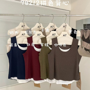 宽松大码 大7女装 韩版 78212秋季 胖mm休闲慵懒风假两件百搭背心 新款