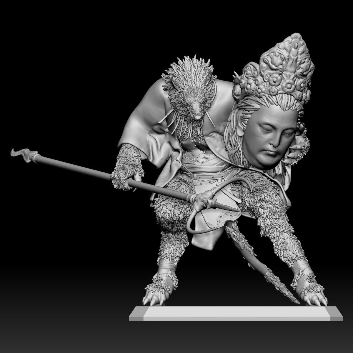 黑神话悟空黄风大王手办diy涂装高精度树脂3d打印gk白模装饰摆件