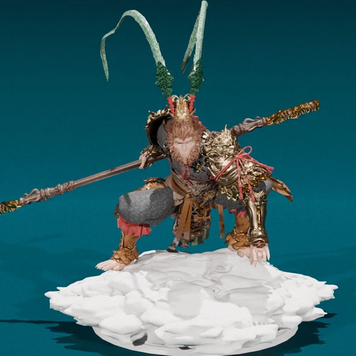 黑神话悟空齐天大圣手办diy涂装高精度树脂3d打印gk白模摆件装饰