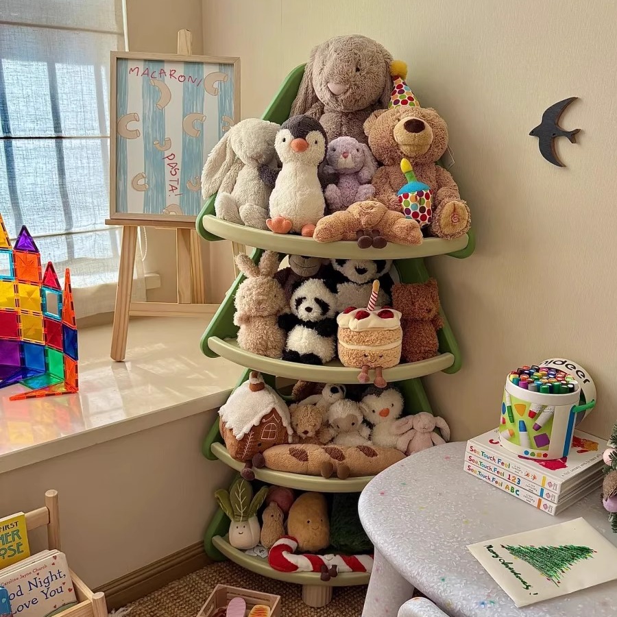 圣诞节装饰圣诞树挂架挂件展示架收纳柜转角书架置物架多层储物盒