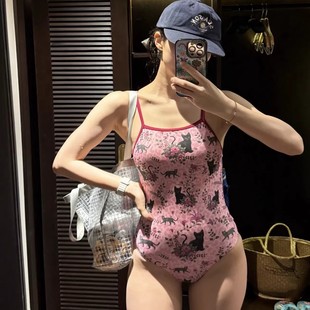 VANLIGA性感豹纹印花连体泳衣女显瘦专业度假风