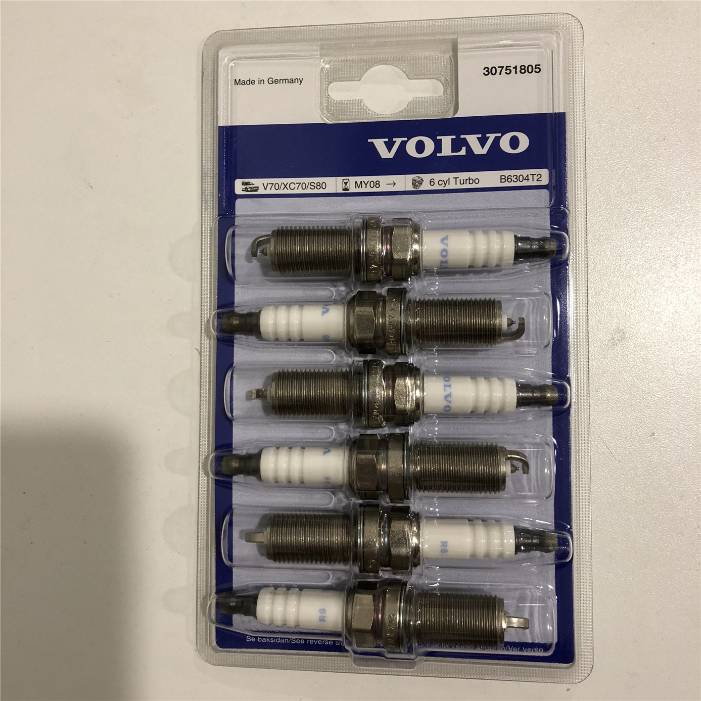 适配volvo沃尔沃原装xc60火花塞s60v60s80T6发动机6缸火花塞6只装