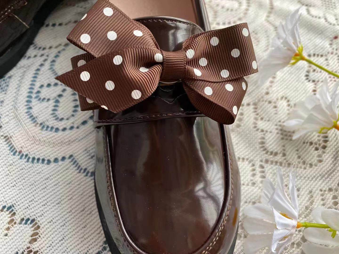 日系波点鞋鞋夹制服jk皮鞋
