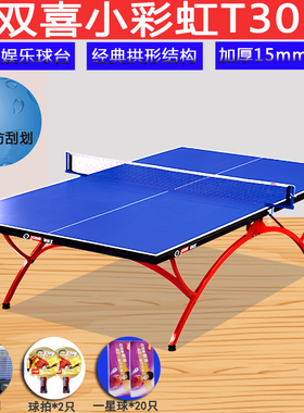 红双喜乒乓球台球桌小彩虹家用娱乐健身标准折叠室内用拱形T3088