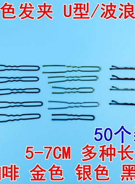 彩色U型发夹彩色金色咖啡色银色