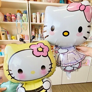 hellokitty气球花束超大材料生日快乐kitty猫气球抱抱桶手捧花束