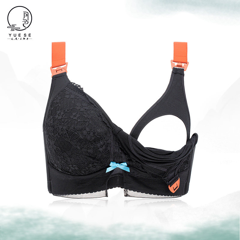 月色哺乳内衣聚拢防下垂产后喂奶孕妇专用文胸罩怀孕期大码内衣薄