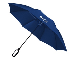 新款BMW宝马折叠伞 环扣专利伞柄二折伞晴雨两用 蓝色碰击伞布