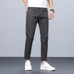 2025春秋新款九分裤男士修身小脚显瘦裤子弹力纯棉休闲风牛仔裤男