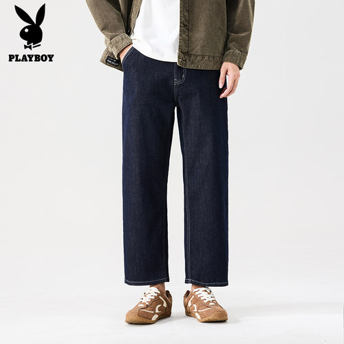 PLAYBOY九分牛仔裤宽松显高