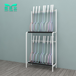 羽毛球拍二层放置架子羽毛球馆拉线专用陈列架