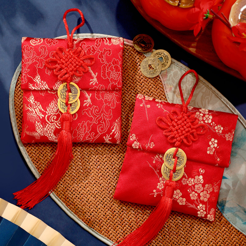 2026款新年布艺红包袋刺绣马年中国结红包生儿童小孩利是封压岁钱