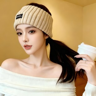 针织发带2025新款 秋冬防风头套护额头抹额脑门女保暖月子保暖头巾