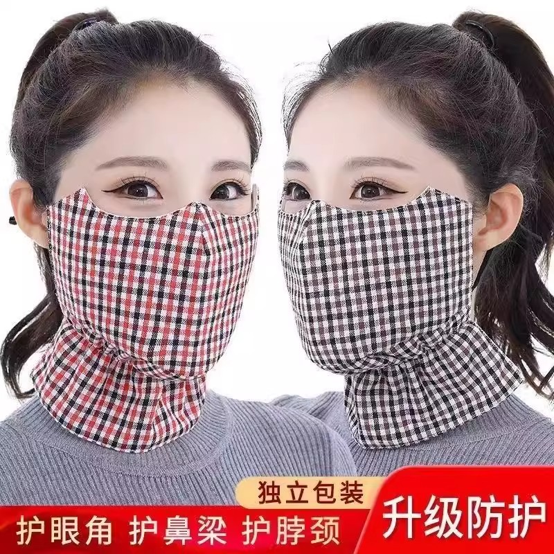 骑行面罩女加厚防尘口罩冬季加大防寒加棉透气保暖口罩护颈新款