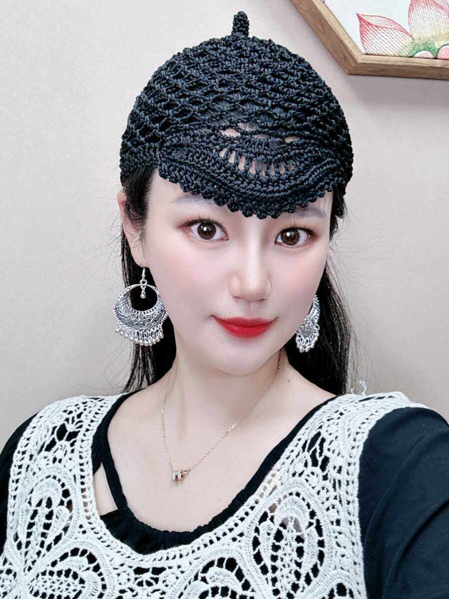 双面帽冰丝亚麻帽美人包头帽尖尖帽四季镂空帽纯手工帽钩织帽