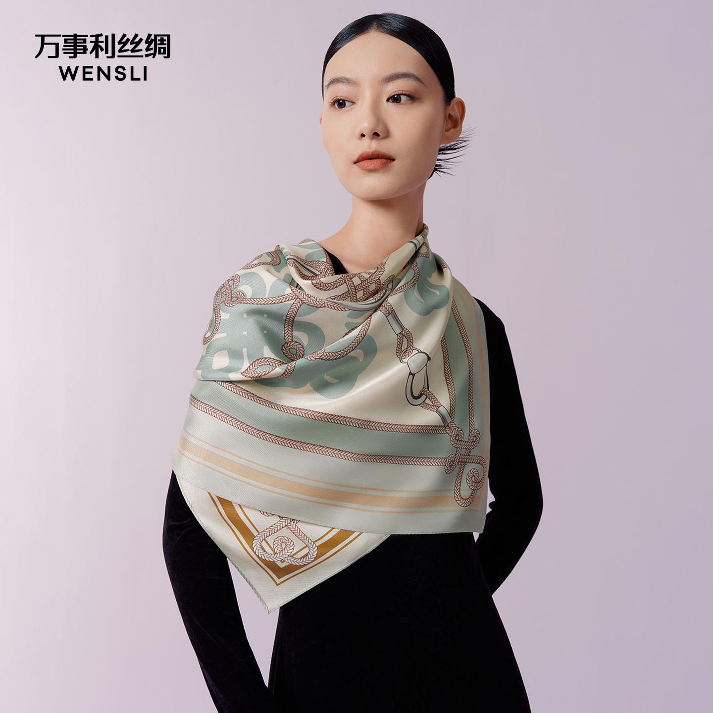 万事利双面异色大方巾络彩和颂