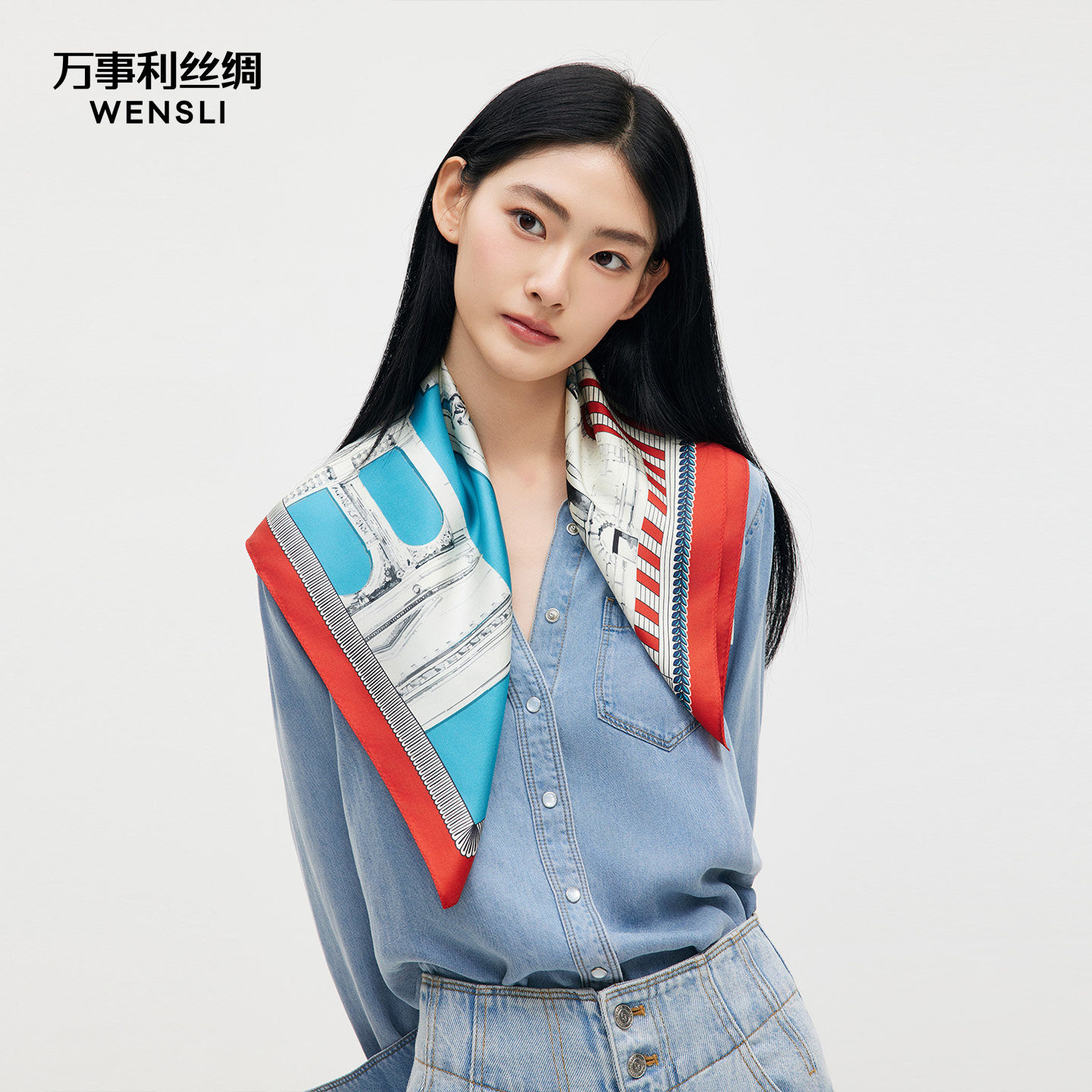 万事利春夏新品100%桑蚕丝真丝丝巾女百搭送妈妈闺蜜礼物筑梦集