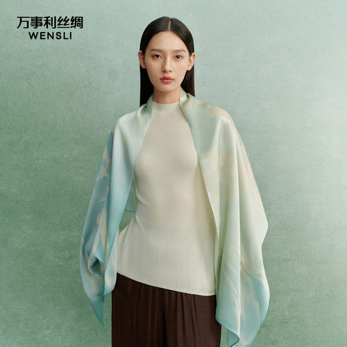 春夏新品春风染真丝长巾