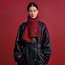 新款 万事利本命年秋冬季 羊毛围巾保暖女生红色小围脖 新年礼物