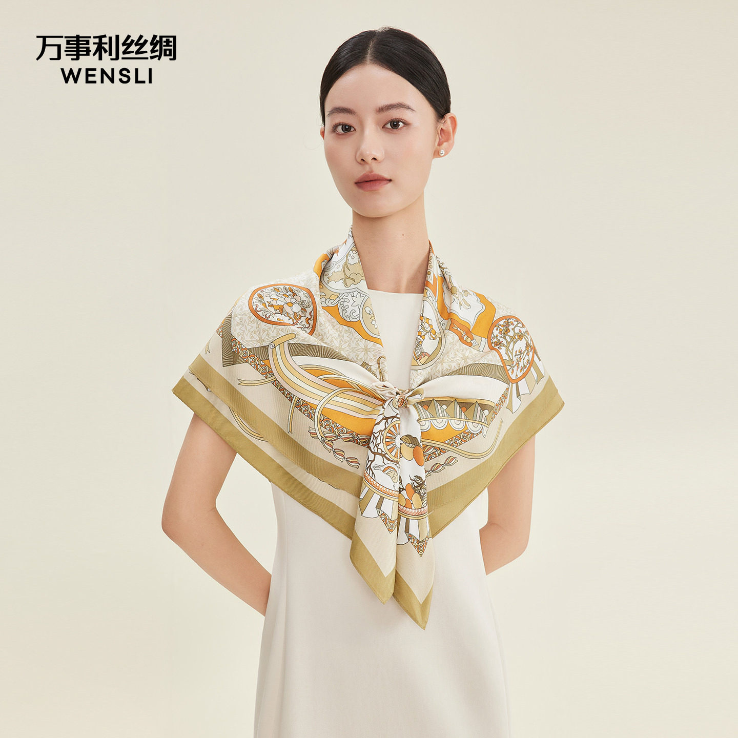 万事利真丝丝巾女妈妈生日教师节礼物88桑蚕丝大方巾丝绸披肩礼盒
