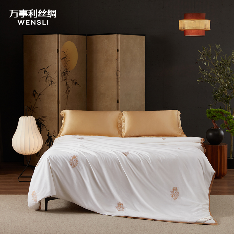 Wensli/万事利万事利蚕丝被100蚕丝四季抑菌保暖春夏被-灵龙颂福