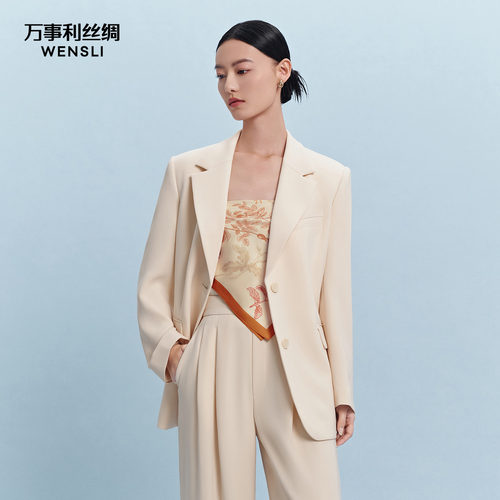 万事利100%桑蚕丝真丝丝绸丝巾女双面印花小方巾-七里香