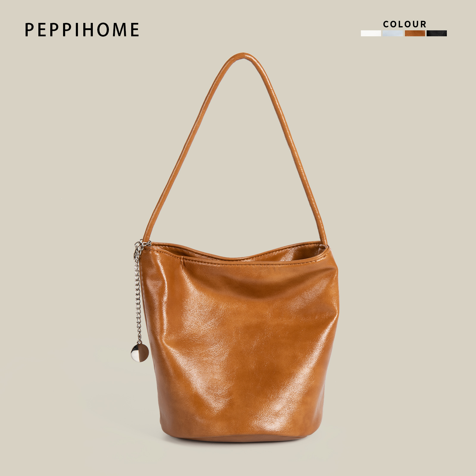 PEPPIHOME包包女式2025新款轻奢高级感水桶包上班通勤手拎单肩包