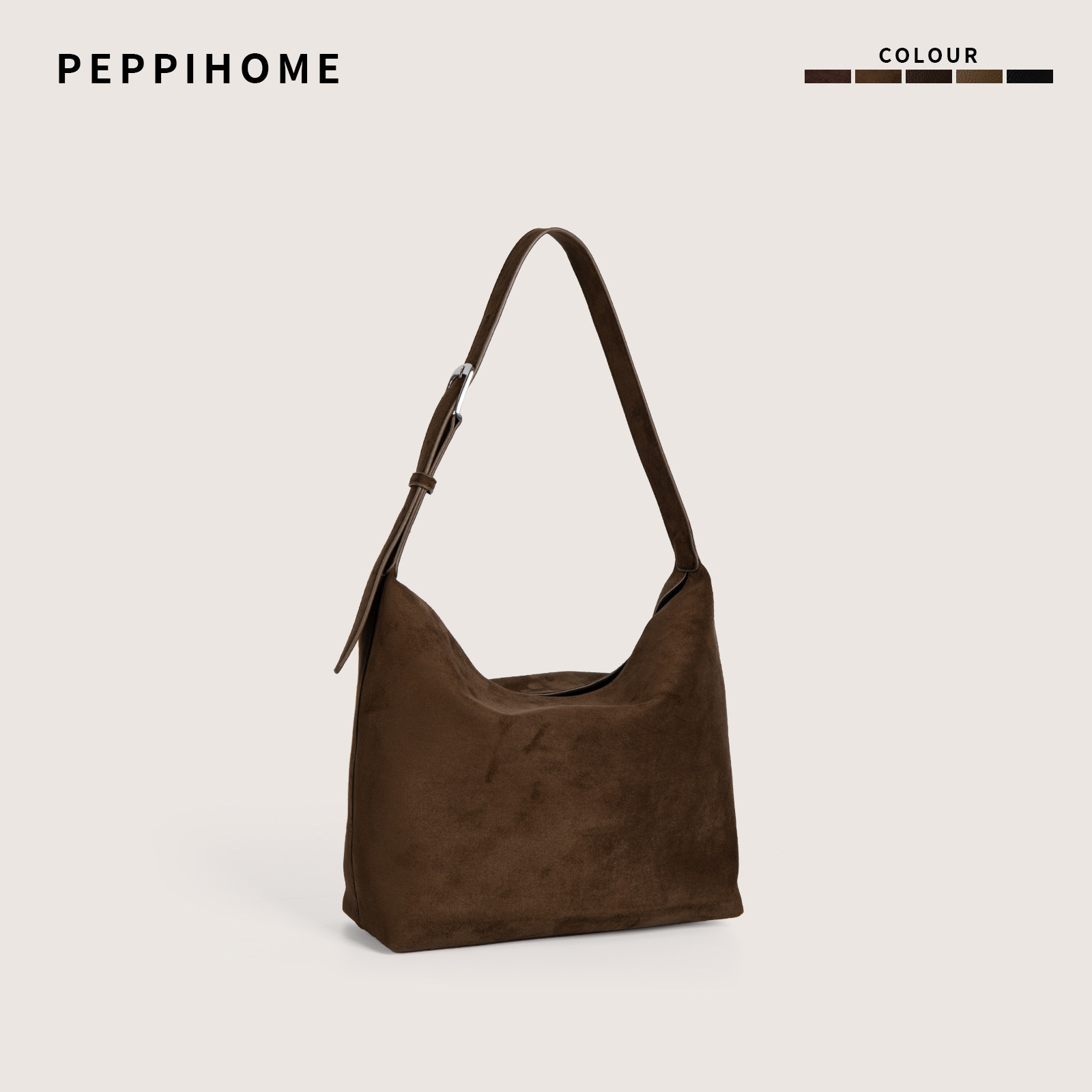 PEPPIHOME 韩系新款小众设计麂皮绒单肩腋下女款大容量托特包百搭,箱包皮具/热销女包/男包,腋下包,淘宝优惠券,粉丝福利购,淘宝优惠卷