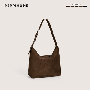PEPPIHOME 韩系新款小众设计麂皮绒单肩腋下女款大容量托特包百搭