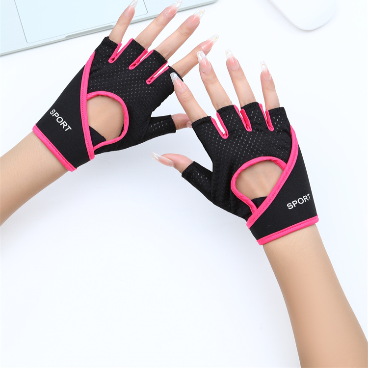 女士运动健身防滑透气半指手套