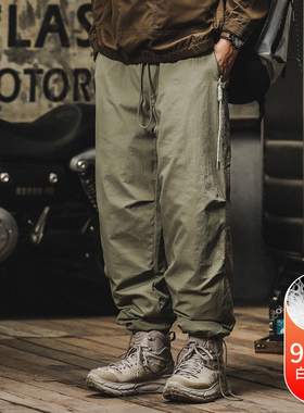 羽绒裤男冬季宽松潮牌美式抽绳伞兵裤男士保暖工装外穿滑雪棉裤子