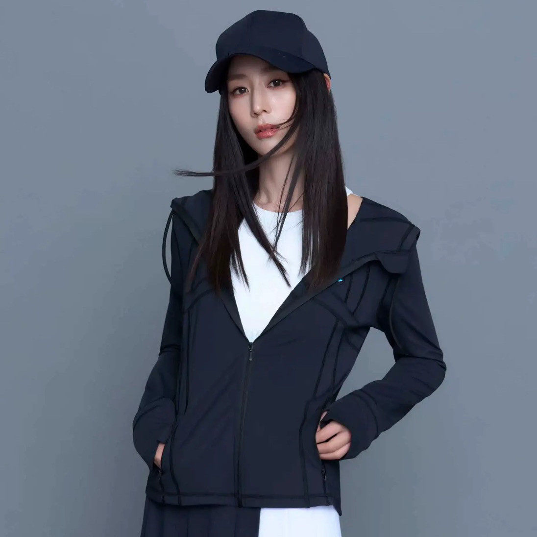 hoii后益防晒衣女夏季2025新款收腰修身紧身瑜伽轻薄纱防晒服遮阳