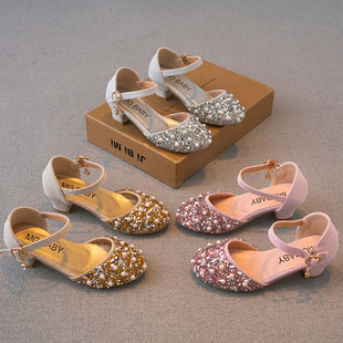 2025夏季 高跟包头时尚 新款 子小女孩公主鞋 中大童潮 儿童鞋 女童凉鞋