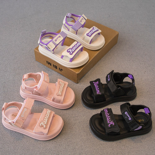 夏款儿童女软底休闲沙滩凉鞋