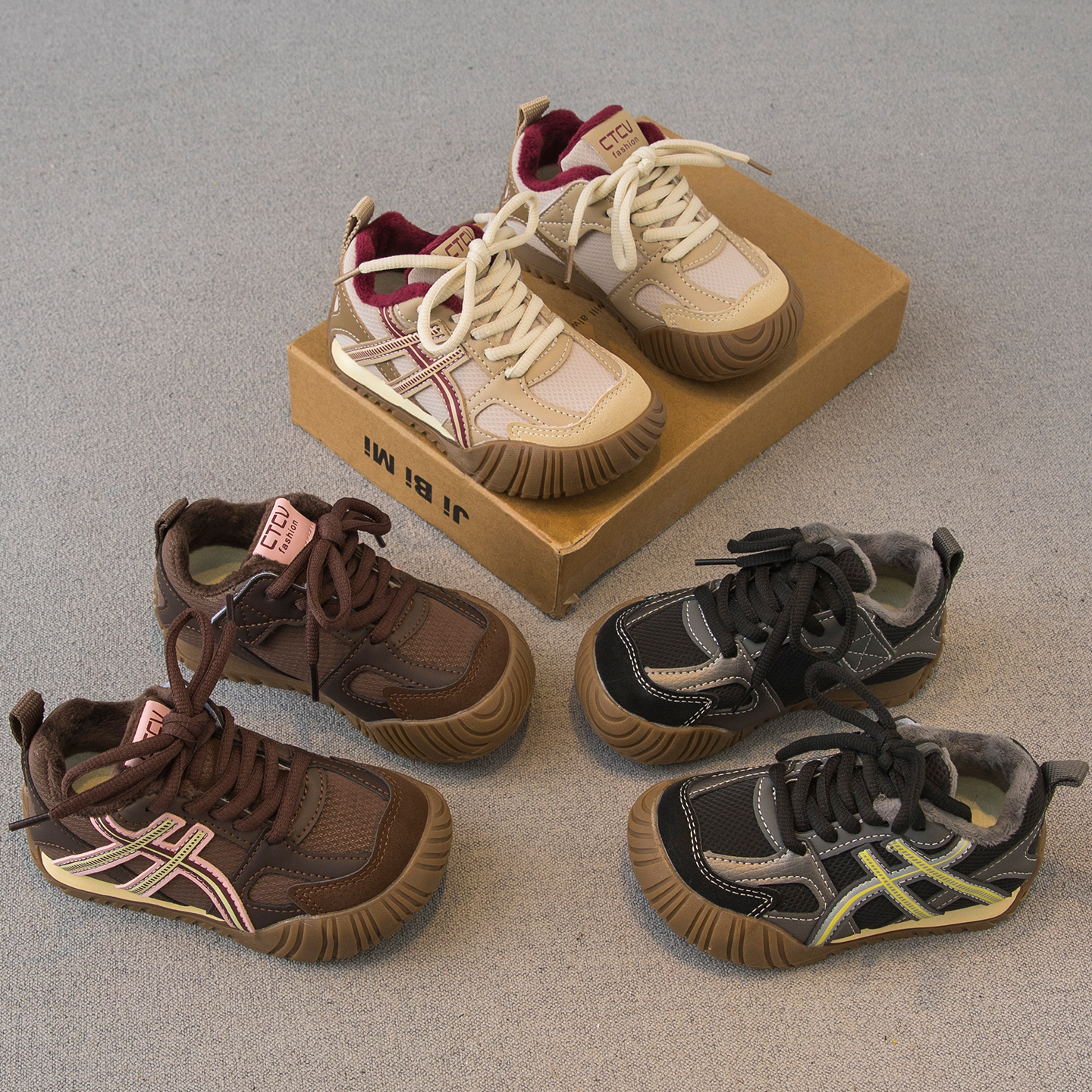 冬款儿童女二棉加绒保暖运动鞋