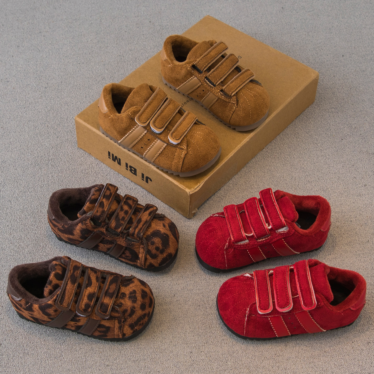 冬款儿童男女二棉加绒低帮板鞋