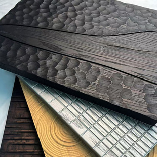 实木肌理板护墙板简约电视背景墙实木装饰面板定制玄关奶油风半墙