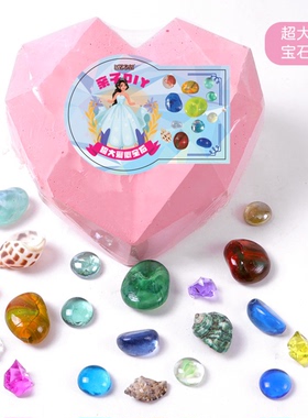 爆款爱心宝石挖宝恐龙化石男女孩奥特曼库洛米石膏益智考古玩具