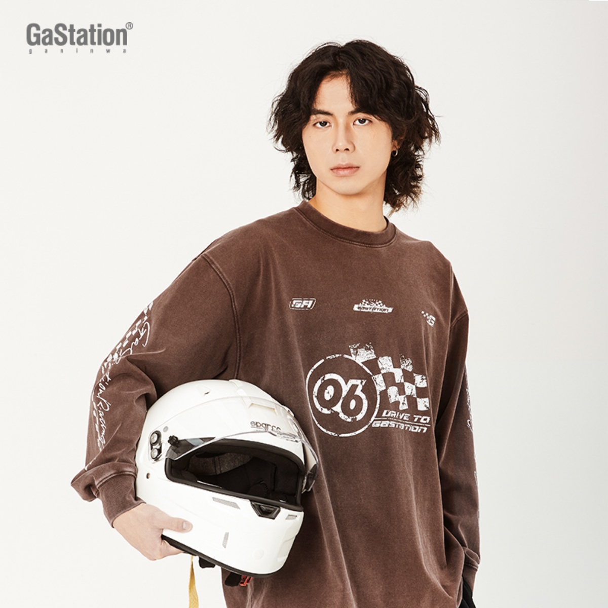 Gastation赛车棋格长袖