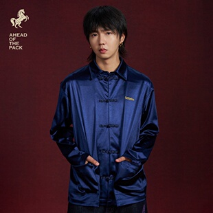 Gastation唐装衬衫 盘扣新年丝绸质感透气国风简约柔软日常