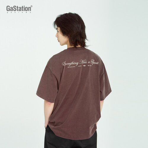 Gastation炒雪花重磅英文印花T恤