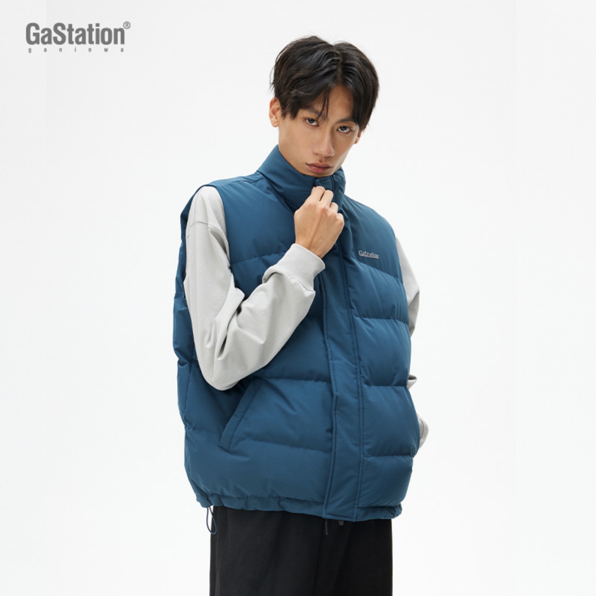 Gastation马甲棉服秋冬新款休闲棉衣加厚马甲工装外套男夹克背心